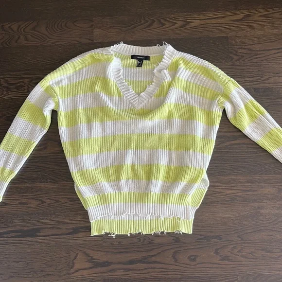 Green Sweater Neon Sweater Forever 21 Forever 21 White And Neon
